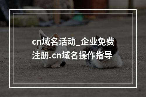 cn域名活动_企业免费注册.cn域名操作指导