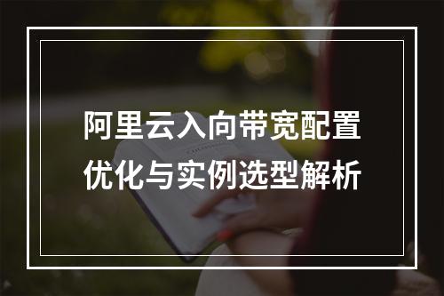 阿里云入向带宽配置优化与实例选型解析