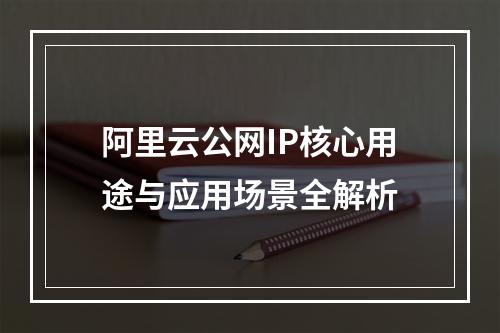 阿里云公网IP核心用途与应用场景全解析