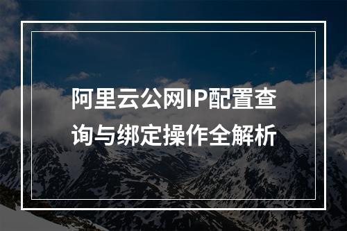 阿里云公网IP配置查询与绑定操作全解析