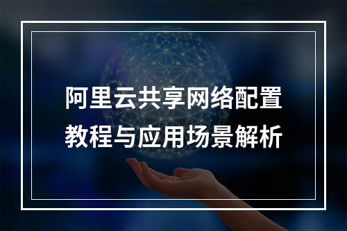 阿里云共享网络配置教程与应用场景解析