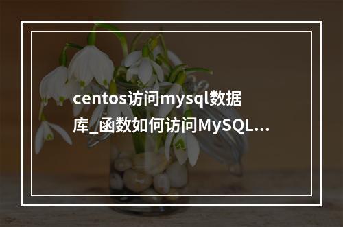 centos访问mysql数据库_函数如何访问MySQL数据库