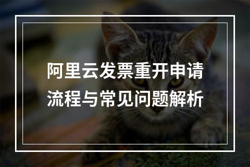 阿里云发票重开申请流程与常见问题解析