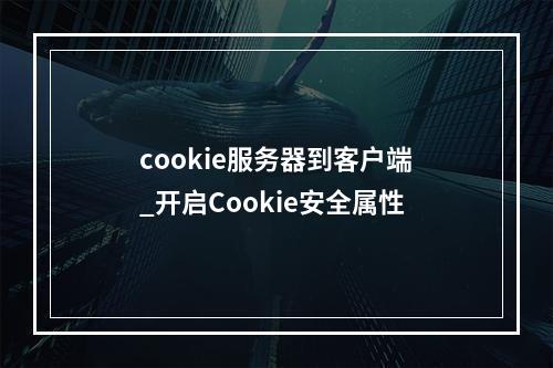 cookie服务器到客户端_开启Cookie安全属性