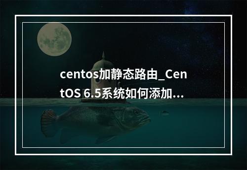 centos加静态路由_CentOS 6.5系统如何添加静态路由