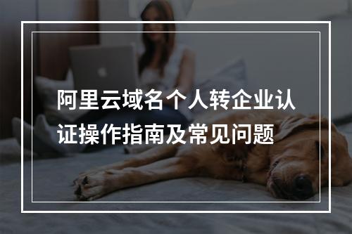 阿里云域名个人转企业认证操作指南及常见问题