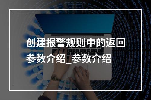 创建报警规则中的返回参数介绍_参数介绍