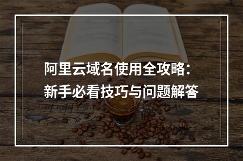阿里云域名使用全攻略：新手必看技巧与问题解答