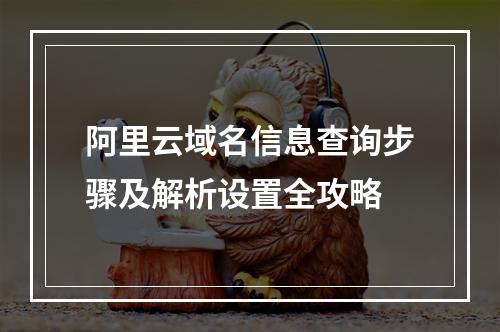 阿里云域名信息查询步骤及解析设置全攻略