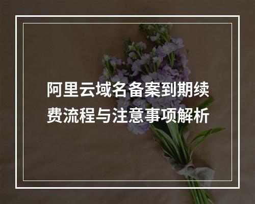 阿里云域名备案到期续费流程与注意事项解析