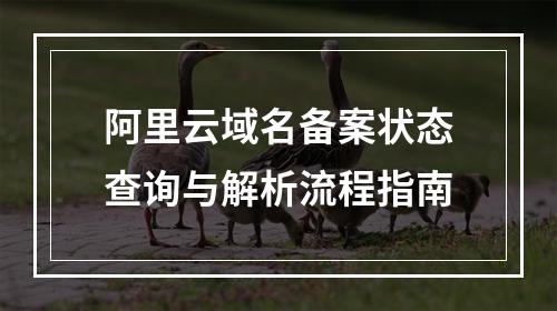 阿里云域名备案状态查询与解析流程指南