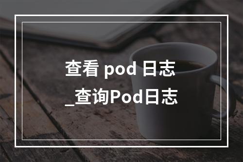 查看 pod 日志_查询Pod日志