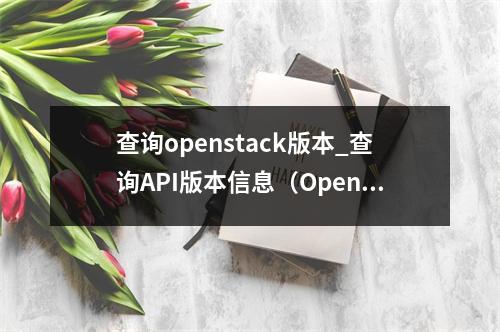 查询openstack版本_查询API版本信息(OpenStack原生