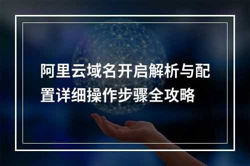 阿里云域名开启解析与配置详细操作步骤全攻略