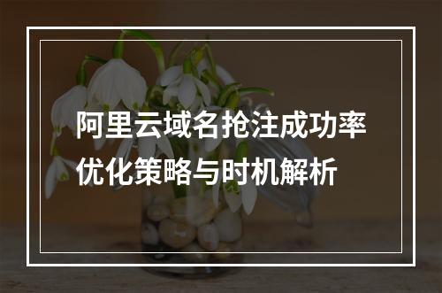 阿里云域名抢注成功率优化策略与时机解析