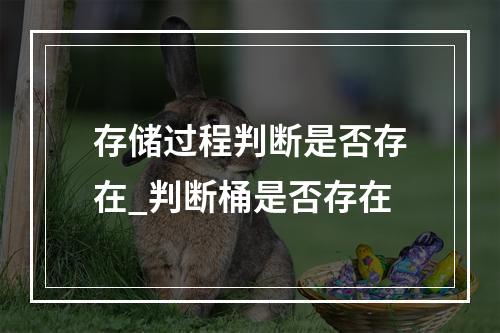 存储过程判断是否存在_判断桶是否存在