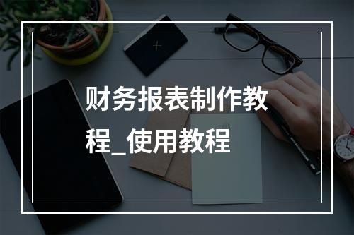 财务报表制作教程_使用教程