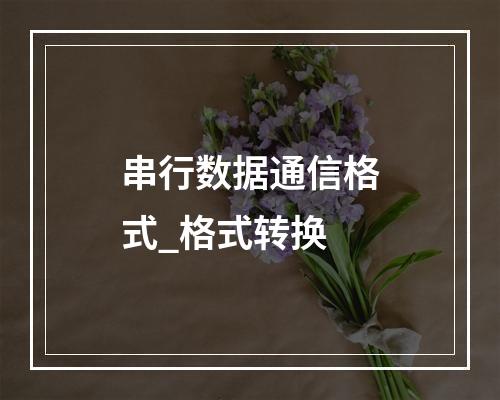 串行数据通信格式_格式转换