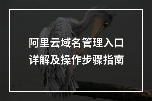 阿里云域名管理入口详解及操作步骤指南