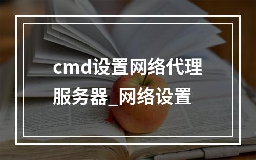 cmd设置网络代理服务器_网络设置