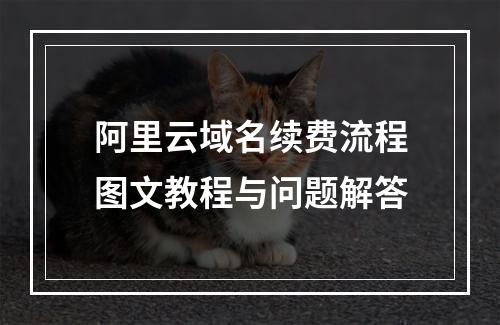 阿里云域名续费流程图文教程与问题解答