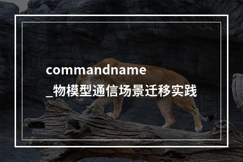 commandname _物模型通信场景迁移实践