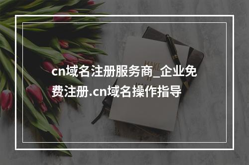 cn域名注册服务商_企业免费注册.cn域名操作指导