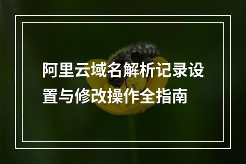 阿里云域名解析记录设置与修改操作全指南