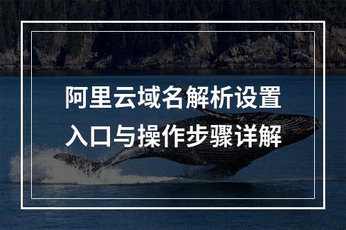 阿里云域名解析设置入口与操作步骤详解