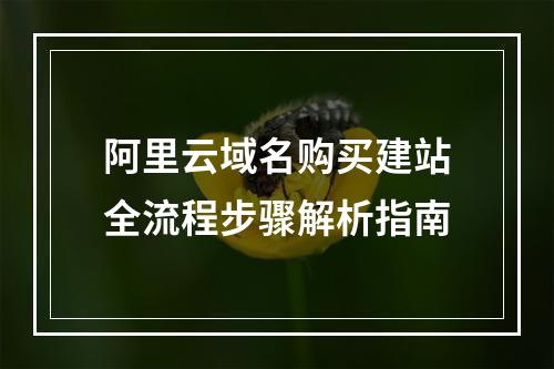 阿里云域名购买建站全流程步骤解析指南