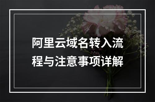 阿里云域名转入流程与注意事项详解