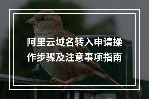 阿里云域名转入申请操作步骤及注意事项指南