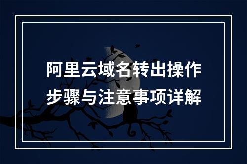 阿里云域名转出操作步骤与注意事项详解
