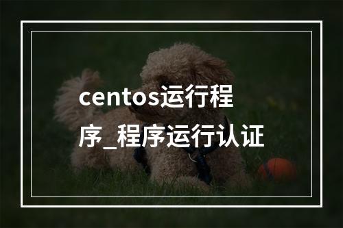 centos运行程序_程序运行认证
