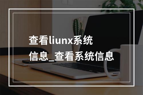 查看liunx系统信息_查看系统信息