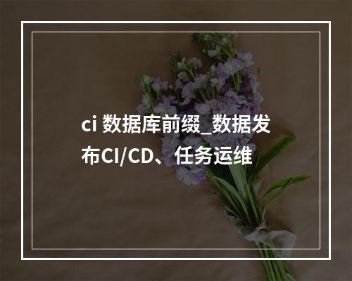 ci 数据库前缀_数据发布CI/CD、任务运维