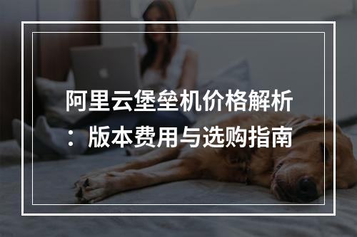 阿里云堡垒机价格解析：版本费用与选购指南