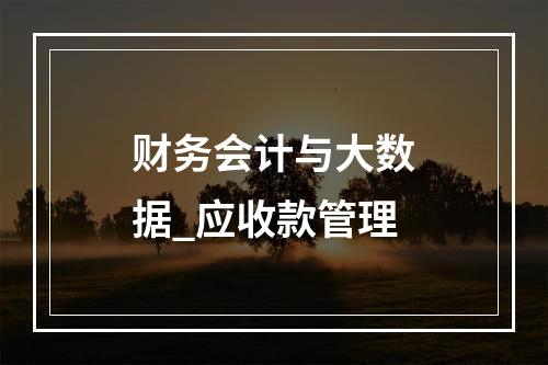 财务会计与大数据_应收款管理