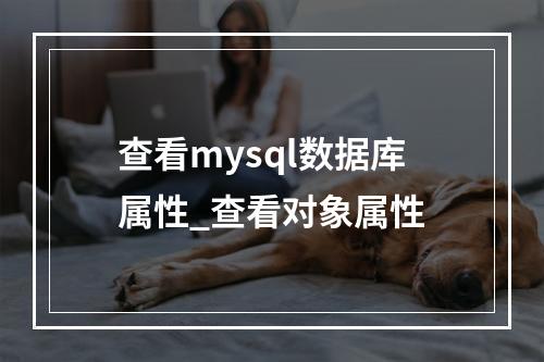 查看mysql数据库属性_查看对象属性