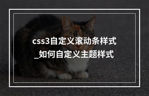 css3自定义滚动条样式 _如何自定义主题样式