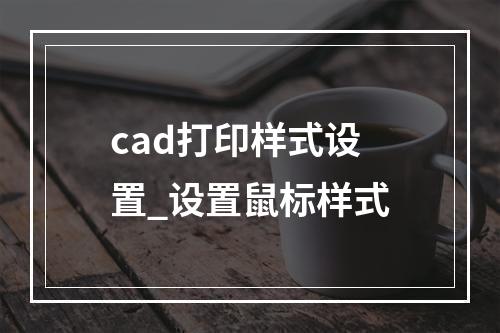 cad打印样式设置_设置鼠标样式