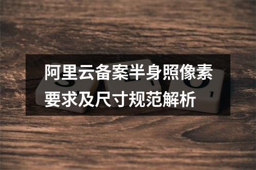 阿里云备案半身照像素要求及尺寸规范解析
