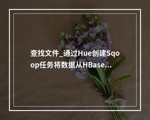 查找文件_通过Hue创建Sqoop任务将数据从HBase导入HDFS时报错