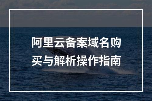 阿里云备案域名购买与解析操作指南