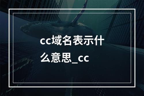 cc域名表示什么意思_cc