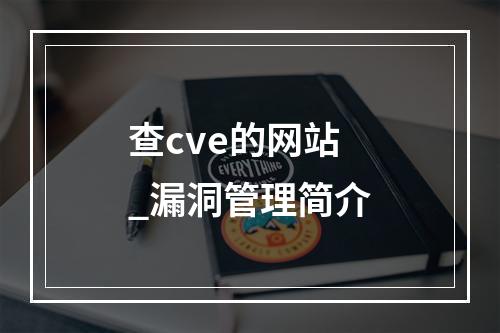 查cve的网站_漏洞管理简介