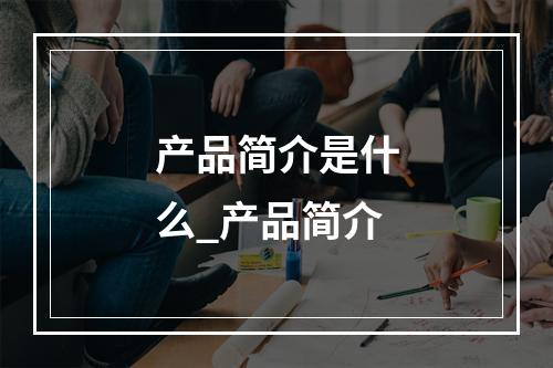 产品简介是什么_产品简介