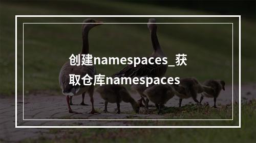 创建namespaces_获取仓库namespaces