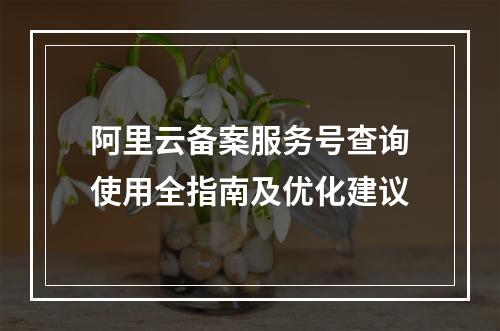 阿里云备案服务号查询使用全指南及优化建议