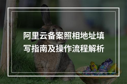 阿里云备案照相地址填写指南及操作流程解析